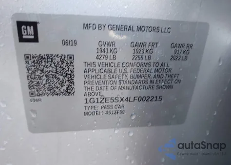 2020 Chevrolet Malibu Fwd Premier from USA, damaged, VIN 1G1ZE5SX4LF002215